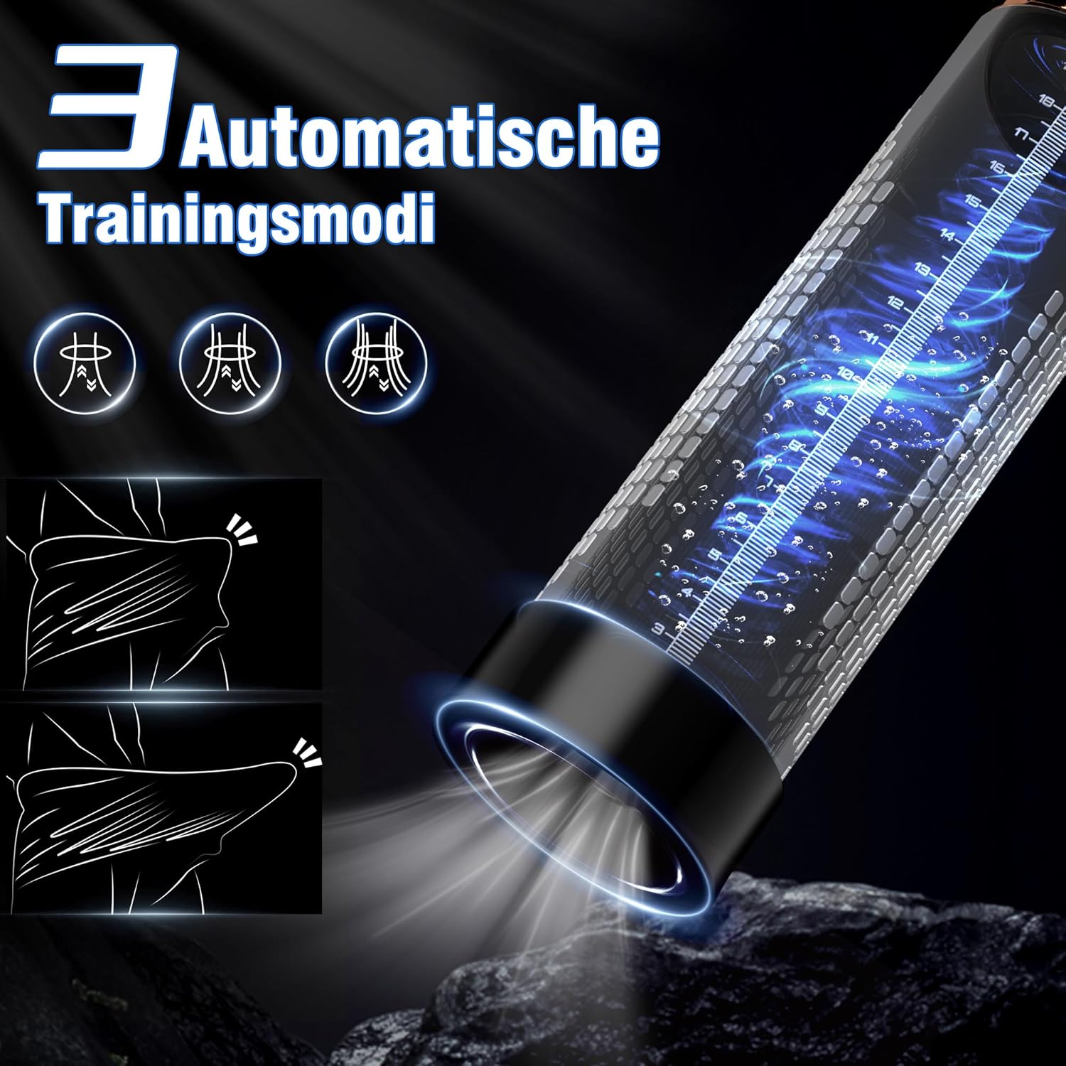 Elektrische Penispumpe mit 4 Saugstufen – Vakuumpumpe zur Penisvergrößerung & Masturbator für Männer – Bild 5