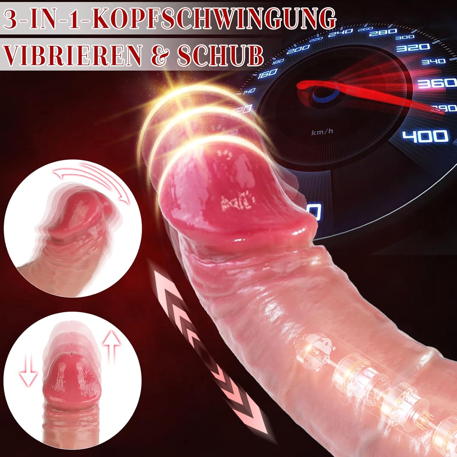 Dildo Vibrator mit Stoßfunktion – Sexmaschine mit 9×9×9 Modi & Saugnapf