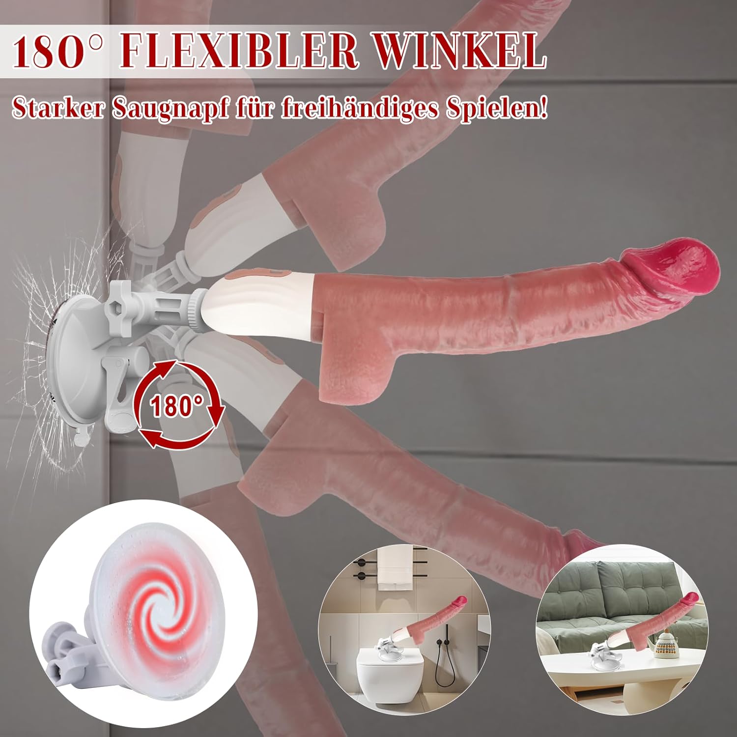 Dildo Vibrator mit Stoßfunktion – Sexmaschine mit 9×9×9 Modi & Saugnapf