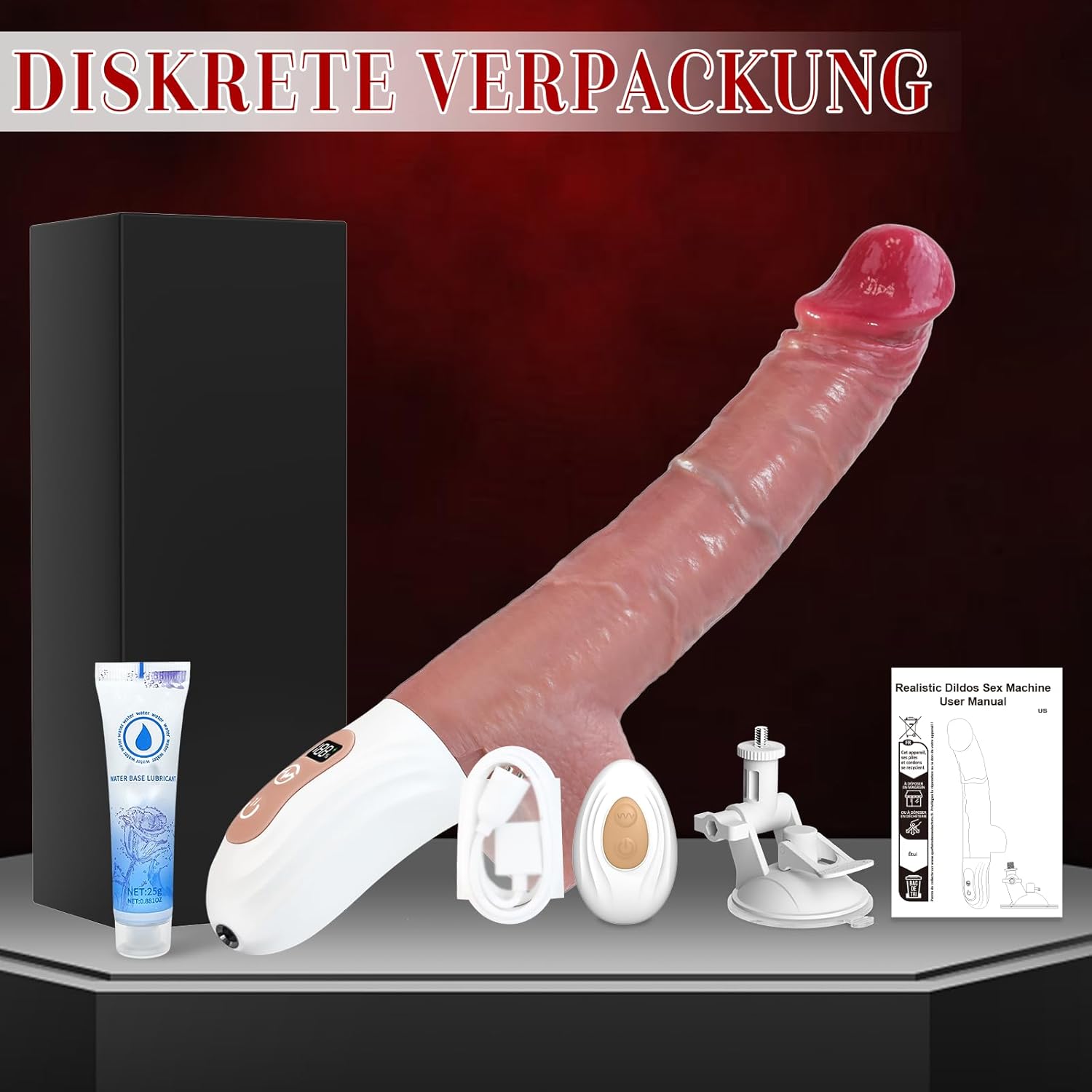 Dildo Vibrator mit Stoßfunktion – Sexmaschine mit 9×9×9 Modi & Saugnapf