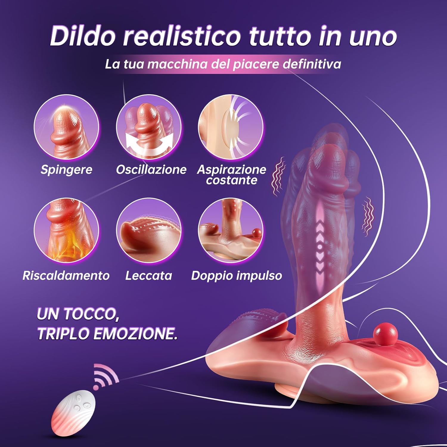 Vibrations-Dildo mit 10 Push- & 7 Vibrationsmodi, Heizfunktion & Fernbedienung – Bild 6