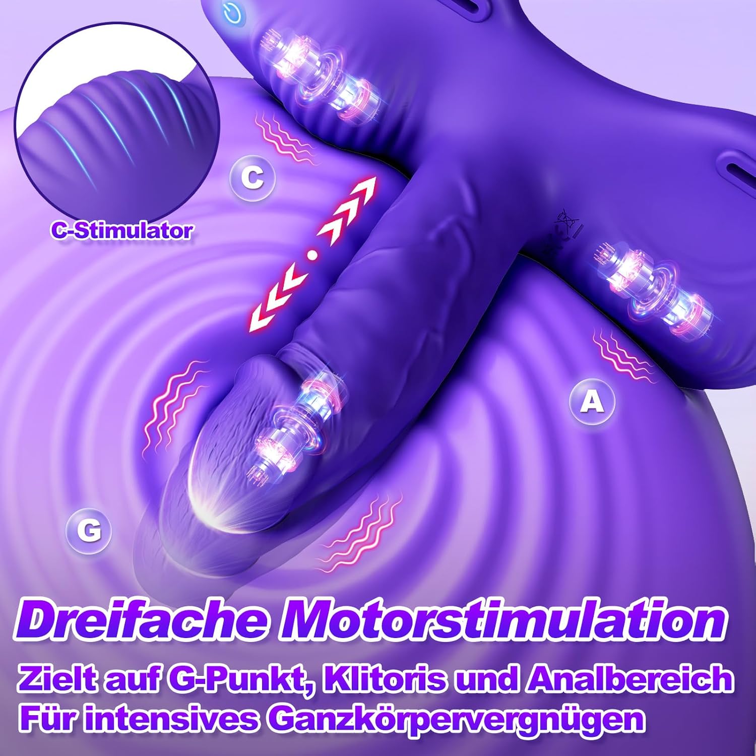 Aufsitzbarer Vibrator mit Stoßfunktion & Fernbedienung – Bild 3