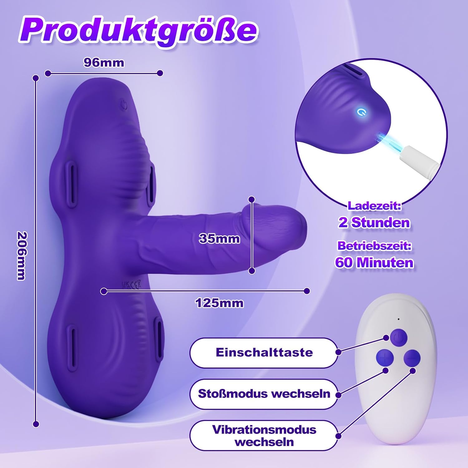 Aufsitzbarer Vibrator mit Stoßfunktion & Fernbedienung – Bild 6
