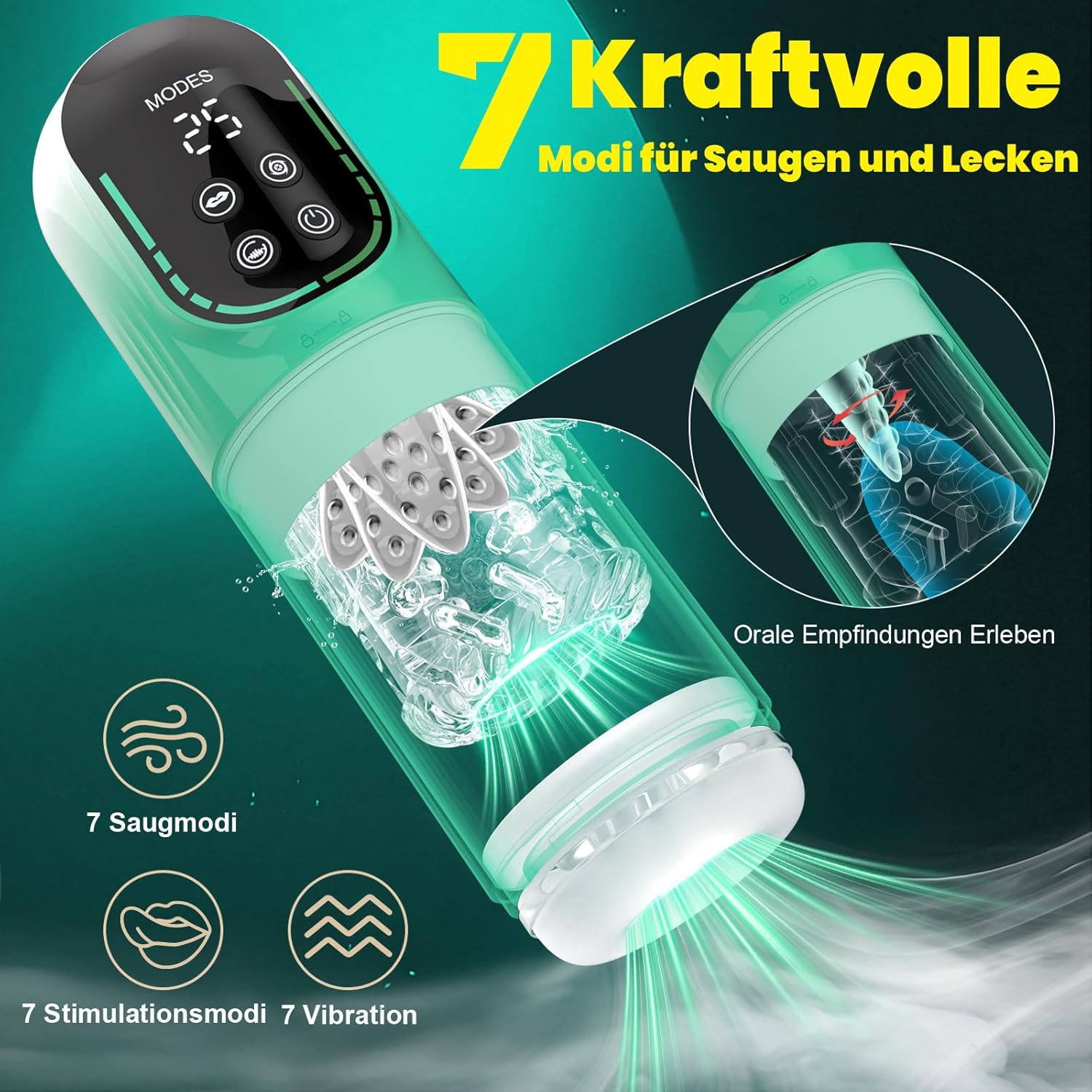 Elektrischer Masturbator – 12-in-1 Sextoy mit Saugfunktion & Harness – Bild 8