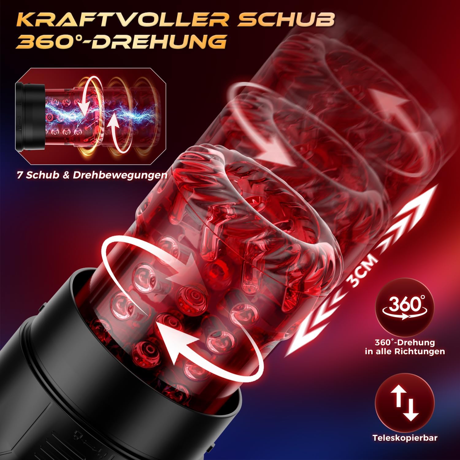 Elektrischer Masturbator – 4-in-1 Sextoy mit Vibration, Rotation & Saugfunktion
