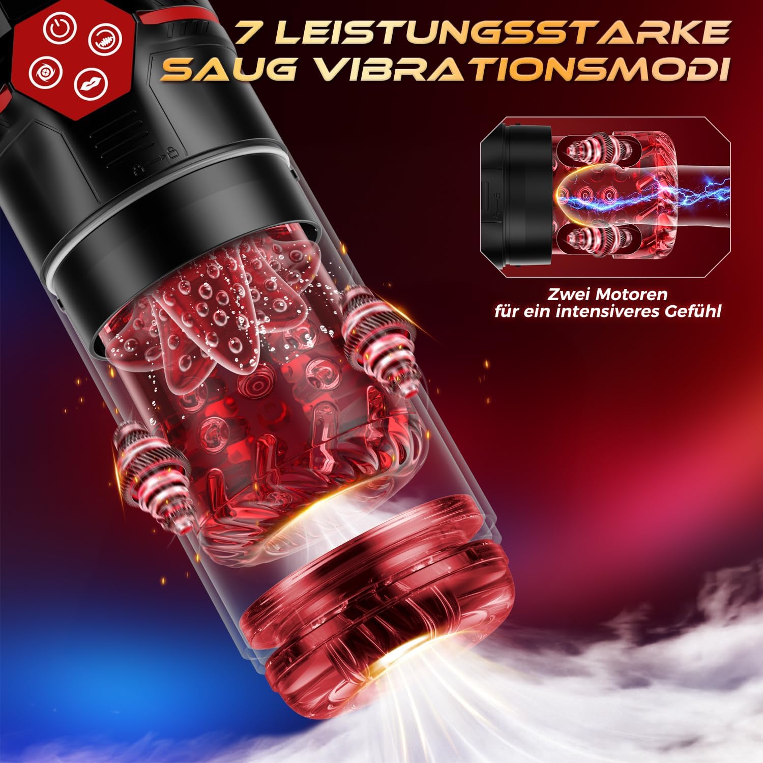 Elektrischer Masturbator – 4-in-1 Sextoy mit Vibration, Rotation & Saugfunktion