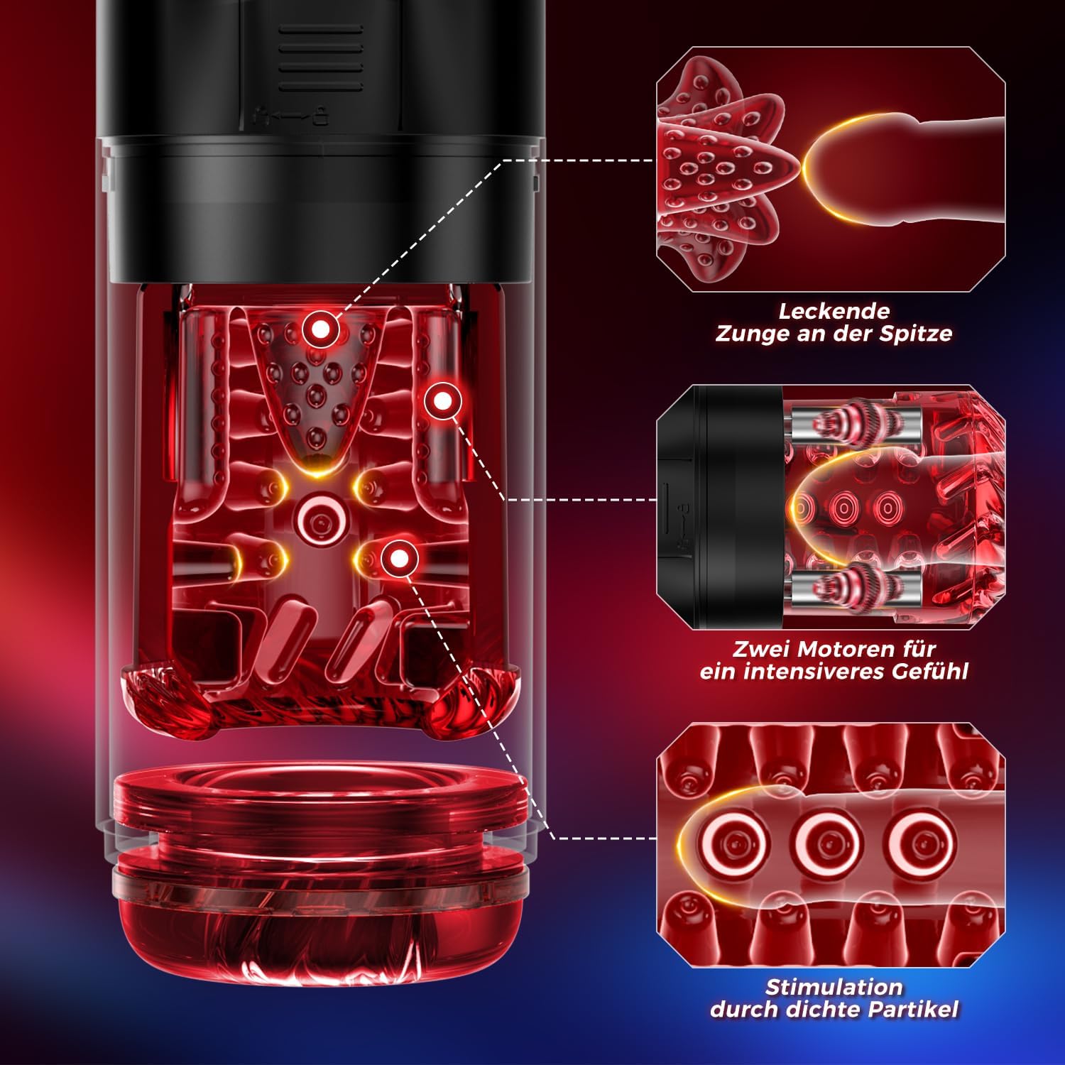 Elektrischer Masturbator – 4-in-1 Sextoy mit Vibration, Rotation & Saugfunktion