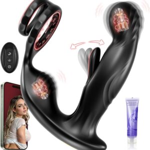 Anal-Vibrator mit App & Fernbedienung – Prostata-Massagegerät mit 10 Vibrations- und 10 Schwingmodi