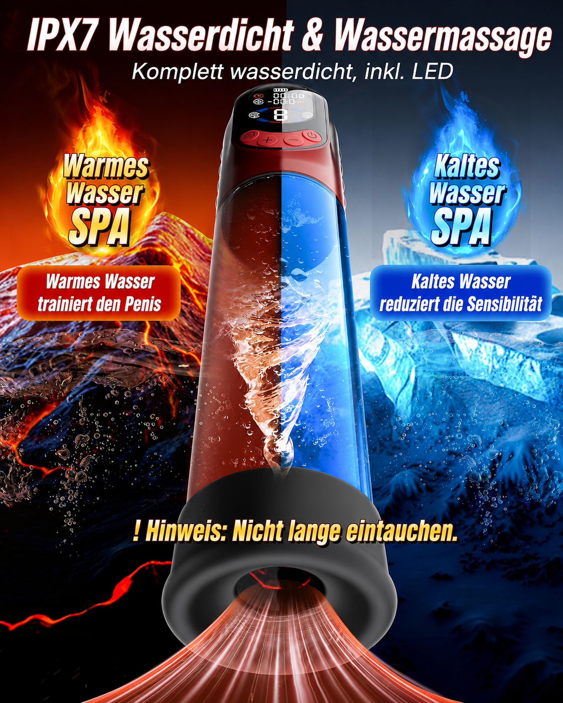 4-in-1 elektrische Penispumpe mit App & Masturbator – 8 Saugstufen – Bild 3