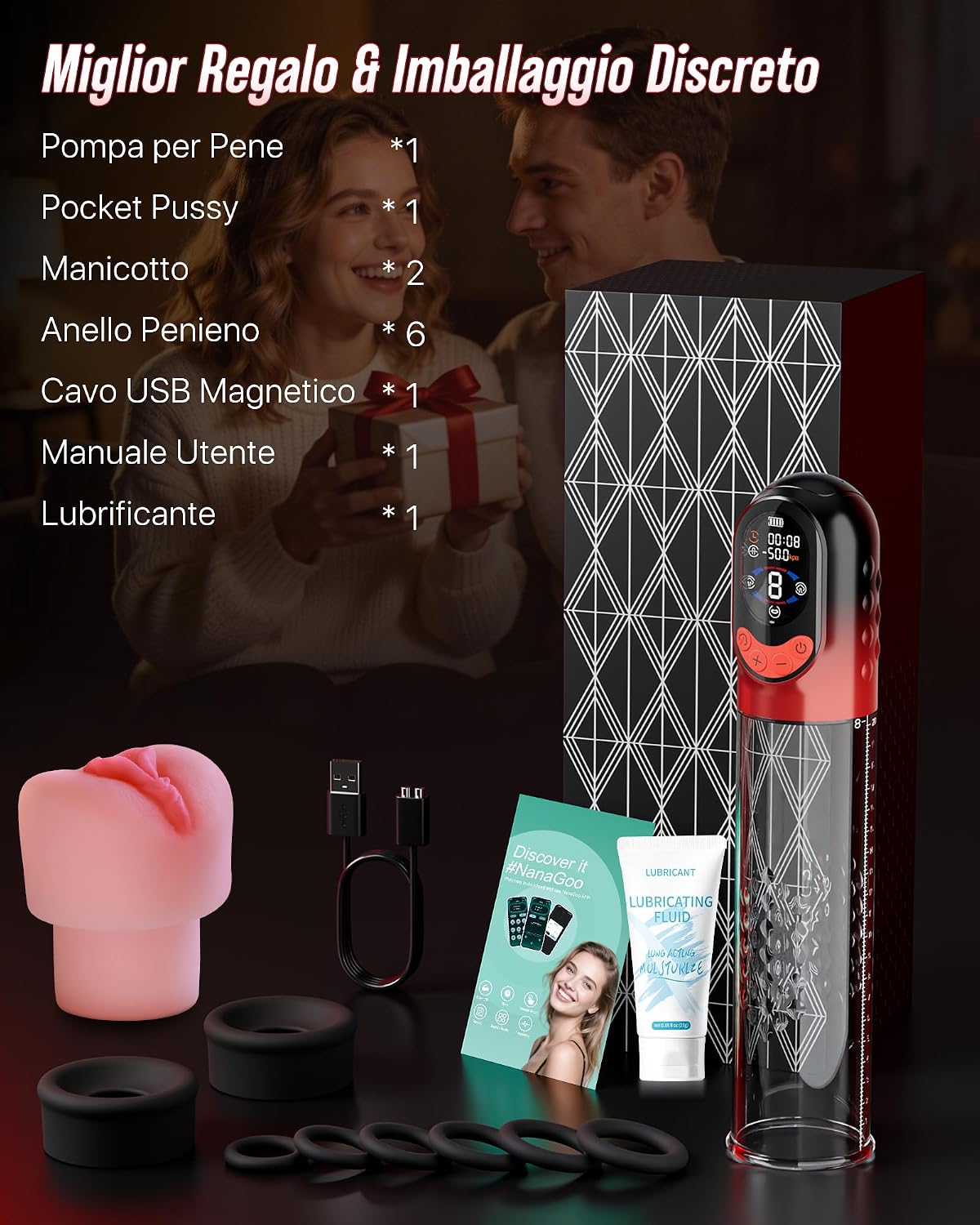 4-in-1 elektrische Penispumpe mit App & Masturbator – 8 Saugstufen – Bild 8