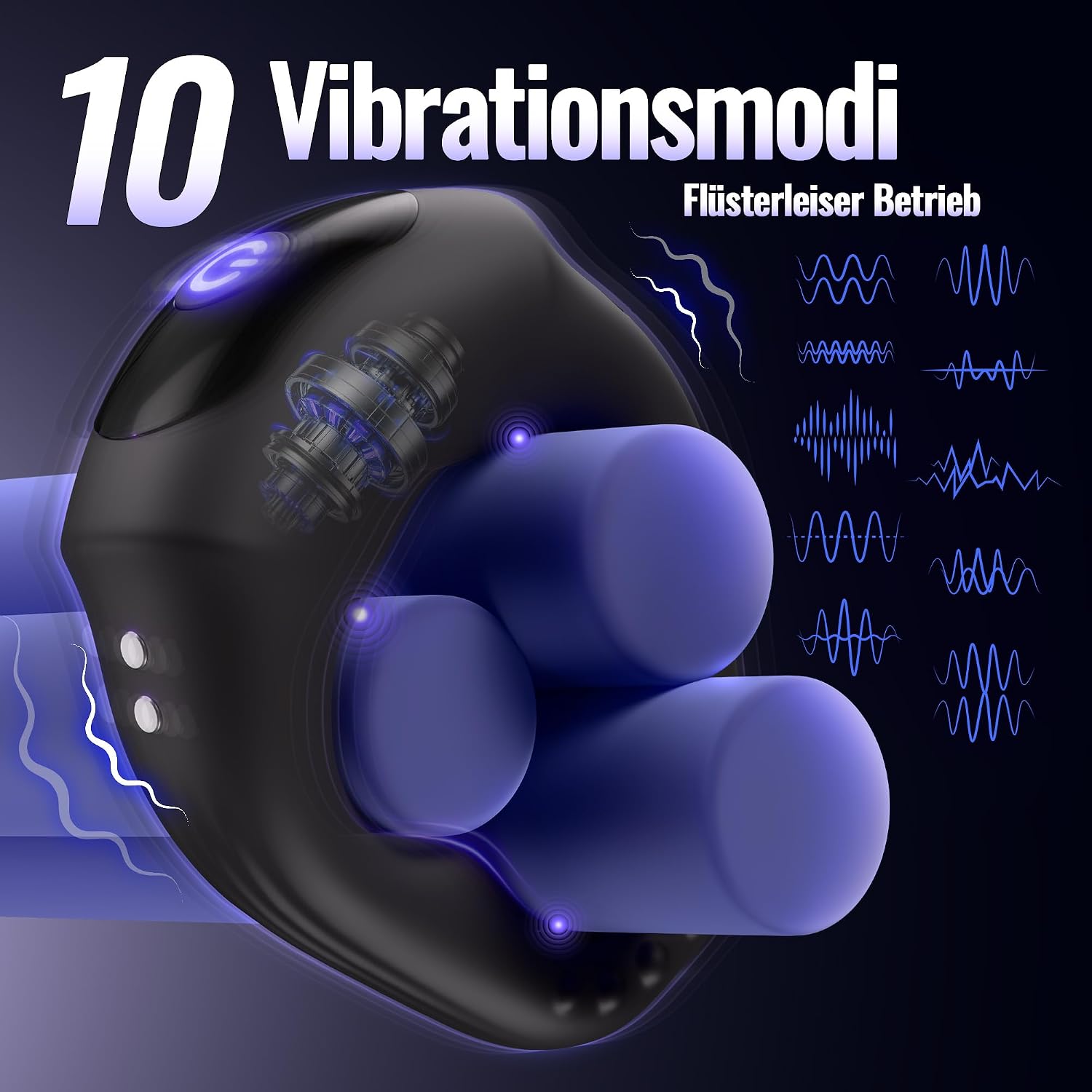 SENSIVO vibrierender Penisring mit App-Steuerung – 10 Vibrationsmodi, Silikon und USB-Ladung – Bild 3
