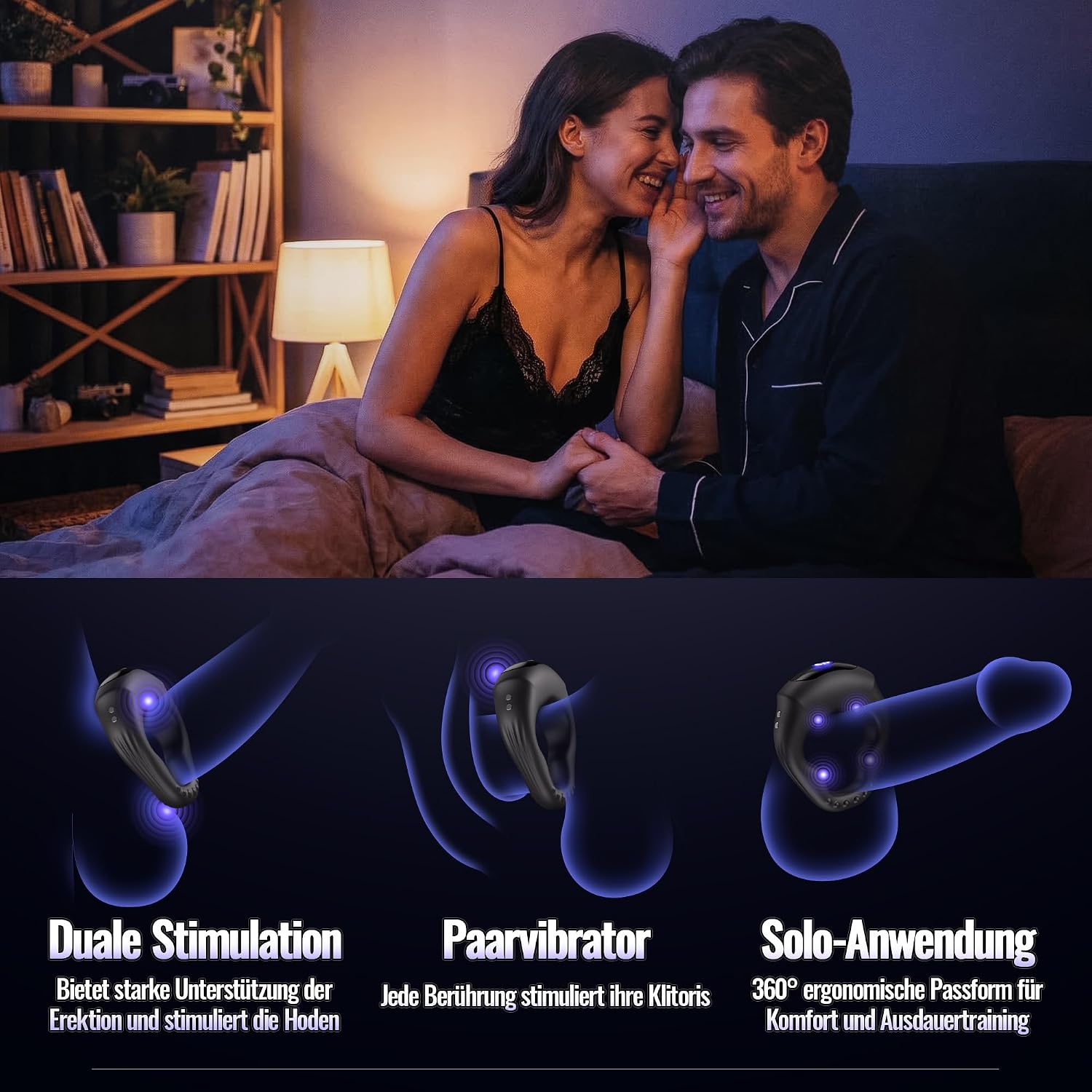 SENSIVO vibrierender Penisring mit App-Steuerung – 10 Vibrationsmodi, Silikon und USB-Ladung – Bild 6