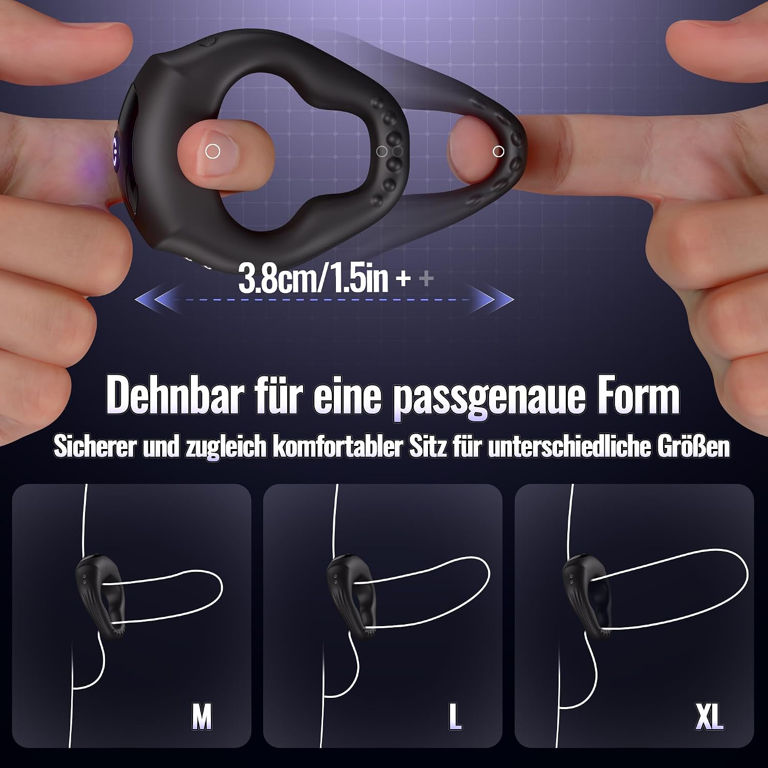 SENSIVO vibrierender Penisring mit App-Steuerung – 10 Vibrationsmodi, Silikon und USB-Ladung – Bild 4