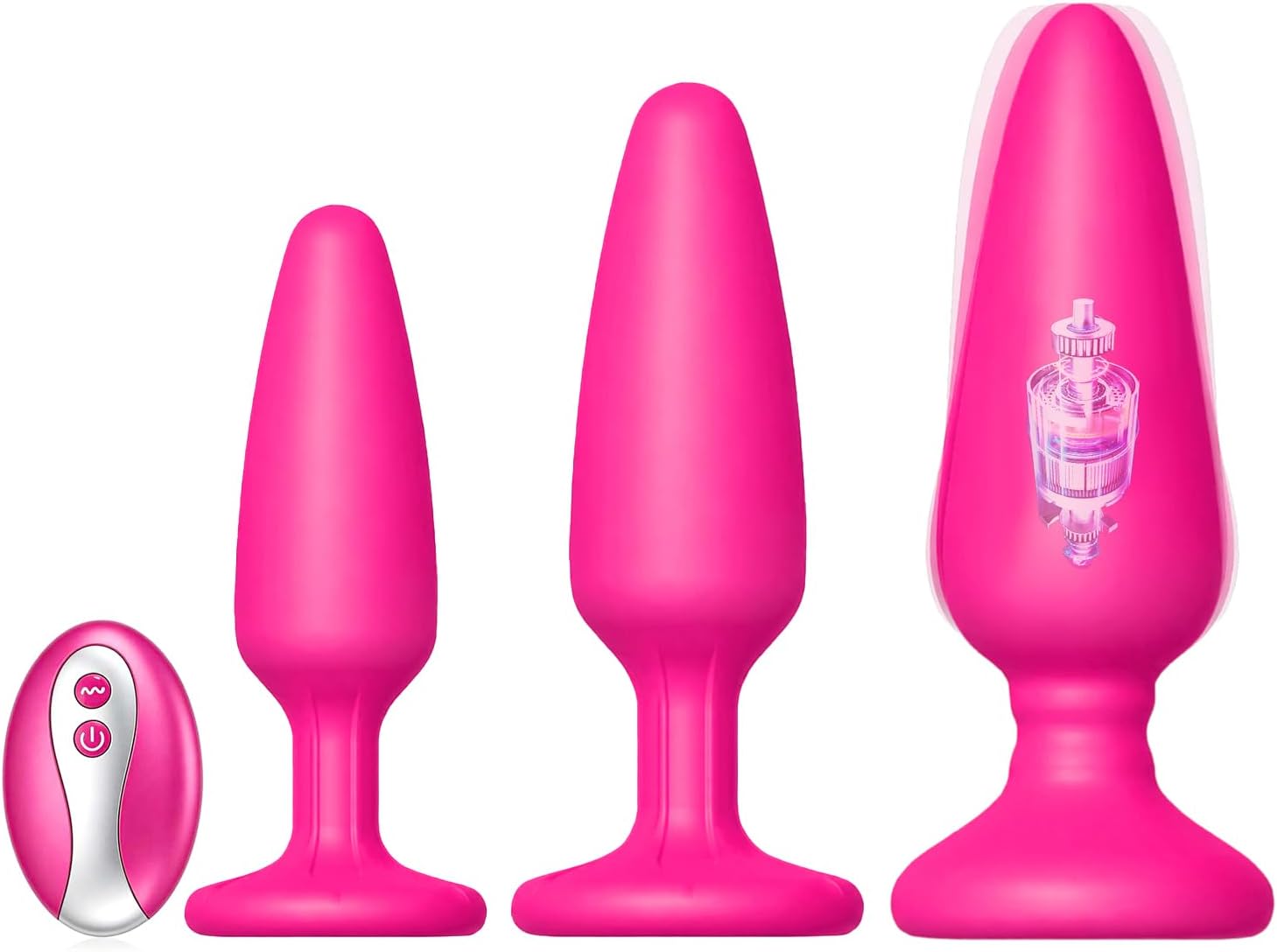 3-teiliges Analplug-Set mit Vibration & Fernbedienung