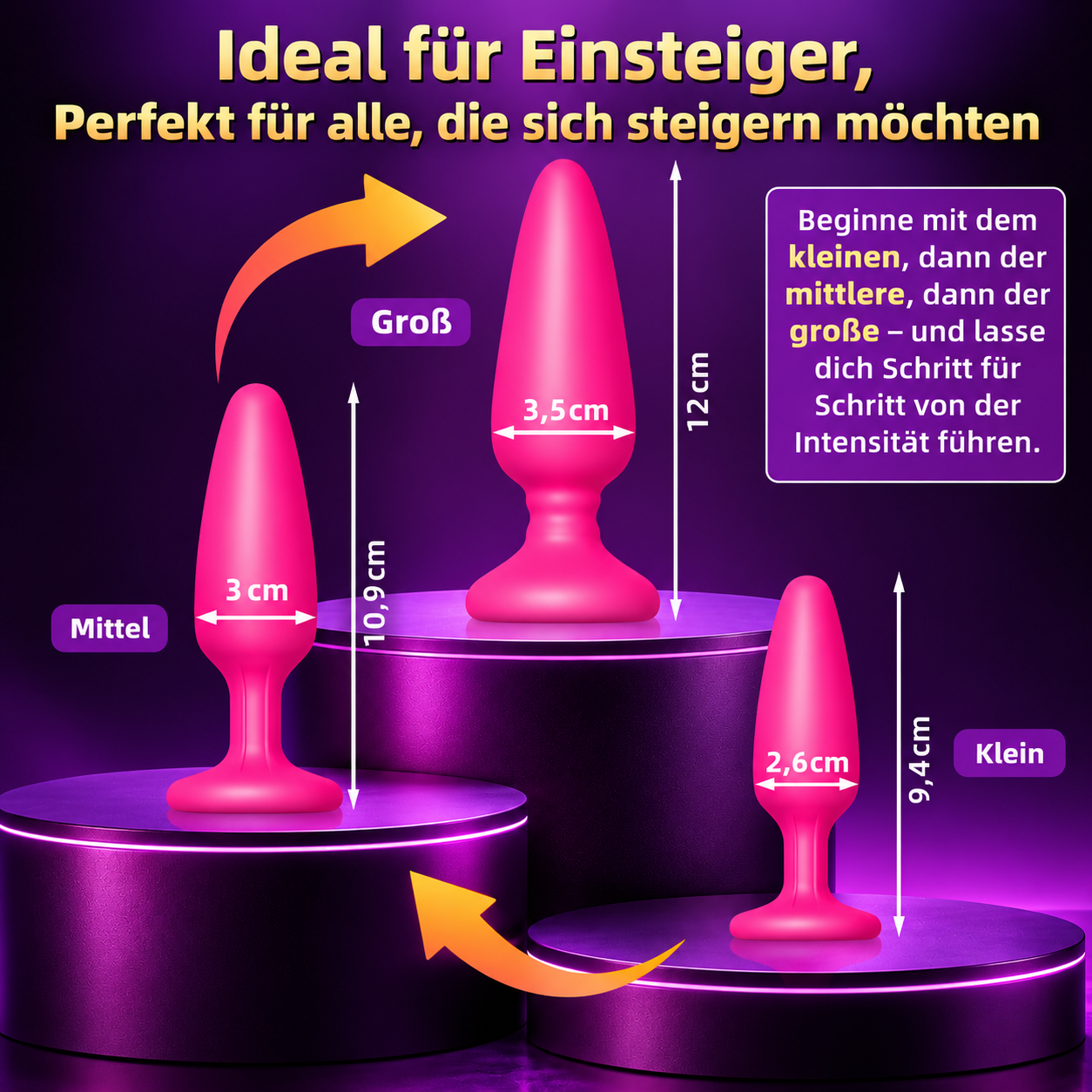 3-teiliges Analplug-Set mit Vibration & Fernbedienung – Bild 3
